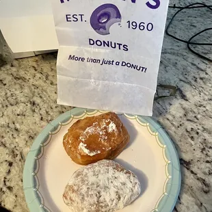 two donuts on a plate