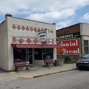 the front of the building