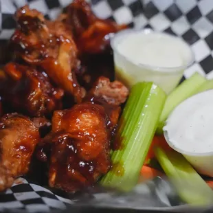 chicken wings and celery
