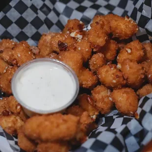 a basket of fried tater tots