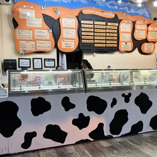 a cow themed counter