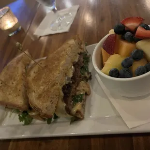 Saint Paul Patty Melt with fruit