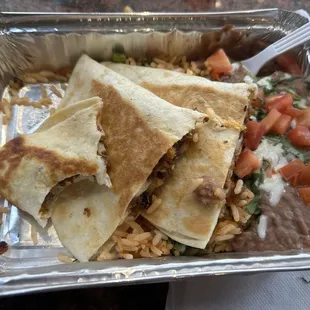 Chorizo and potato quesadillas