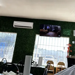 View behind me of windows