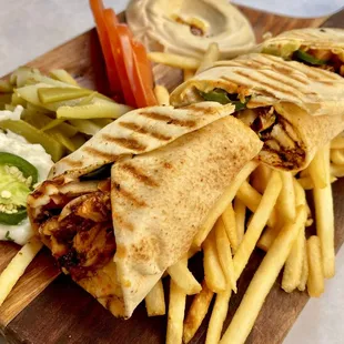 Chicken wrap, ask for it "Spicy Arabie Style". So good!