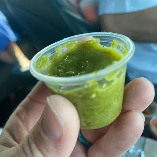 Green salsa - super spicy it was soooo good