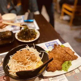 a plate of food on a table
