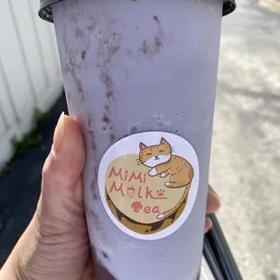 Taro Slush with red bean. Size large.