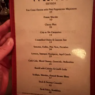 menu