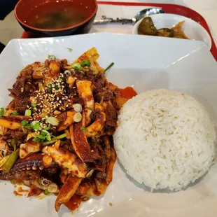 Spicy Suqid and Pork Bulgogi Bowl
