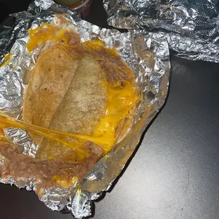 Bean &amp; cheese on corn