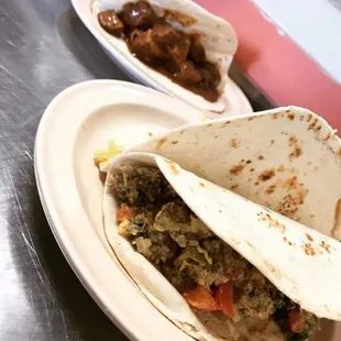 Machacado tacos with barbacoa