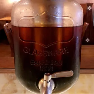 a beverage dispenser on a counter