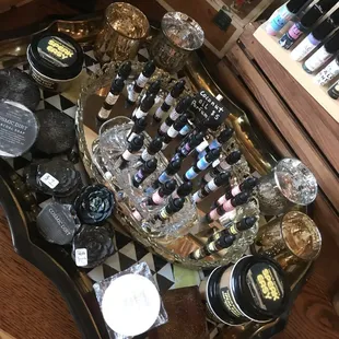 a tray of nail polish