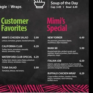 menu