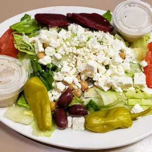Medium Greek Salad at Mimi's Diner