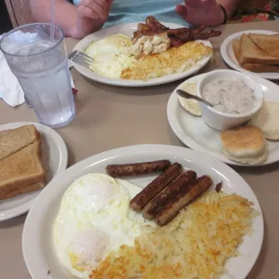 2 breakfast specials and a side of biscuits and gravy for $10.57 what a deal--very delicious....thanks.....