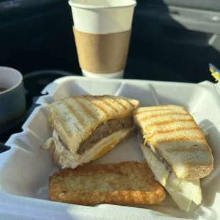 Sausage egg &amp; cheese sandwich.