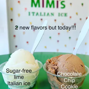 two different flavors of ice cream