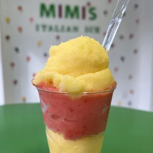 Homemade Made with Real fruit
 Mango &amp; Strawberry Italian Ice