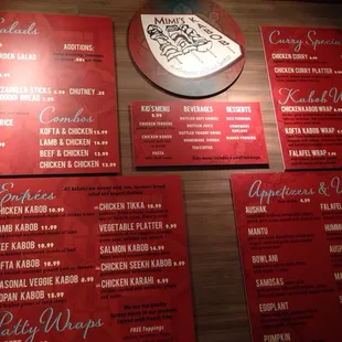 Mimi's Turf Valley menu.