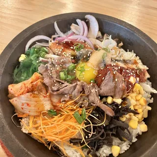 Sizzling Korean Style BBQ Beef Rice