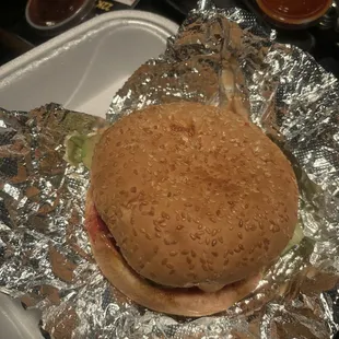 Tandoori chicken burger