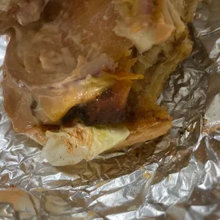 The Crispy Chicken Burger is brunt and chewy ass fuck taste like a year old chicken