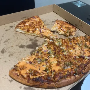 The pizza was mediocre