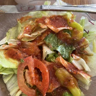 Salad with homemade vinaigrette