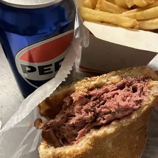 Large Beef &amp; Fries w/ Pepsi