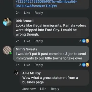 Social media post from this business owner