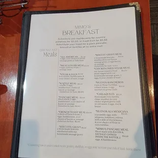 Brekkie menu as of 9Oct23.