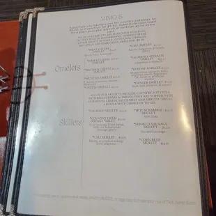 Brekkie menu as of 9Oct23.