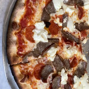 Sausage, pepperoni and ricotta