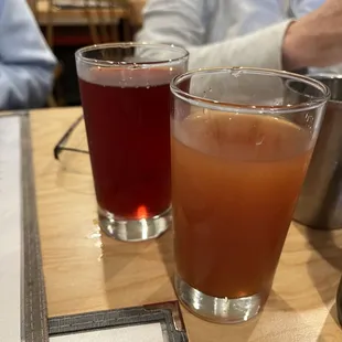 Cranberry Maple juice, and Paradox juice.  Both refreshing.