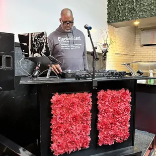 a dj at a party