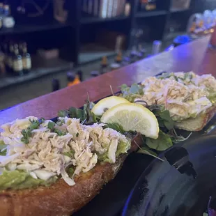 Crab avocado toast