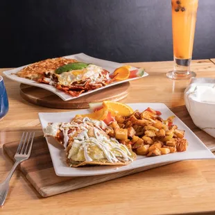 Chilaquiles and Huevos Divorciados (Divorced Eggs)