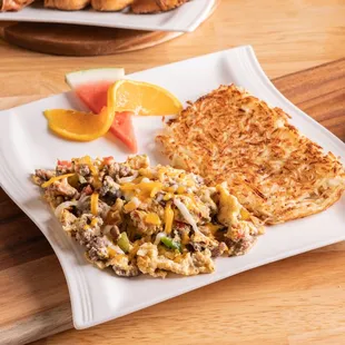 Mexican Scramble with Hashbrowns