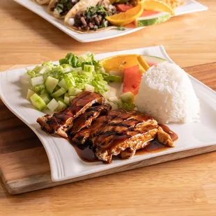 Chicken Teriyaki Plate with Rice and Salad