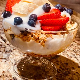a bowl of yogurt and fruit