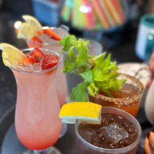a variety of drinks