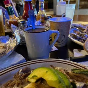 a plate of mexican food