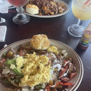 Southern Scramble and Chorizo Scramble