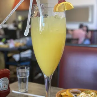 Passion fruit mimosa with pineapple