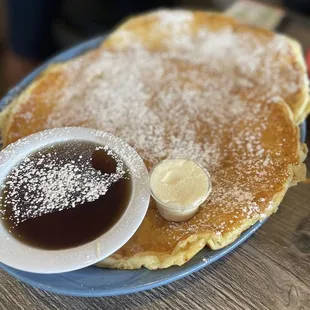 Substitute of pancakes in lieu of toast.