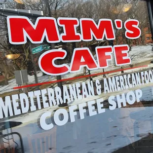 a sign in the window