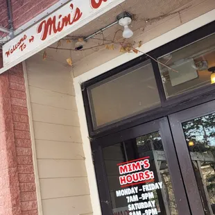 the entrance to the restaurant