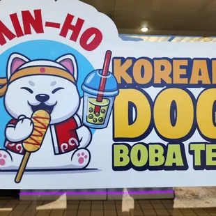 a sign in a shop window